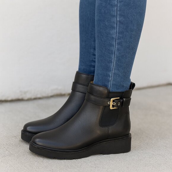 Franco Sarto Meridian Black Leather Boots Excellent Condition Size 7 - Picture 1 of 7